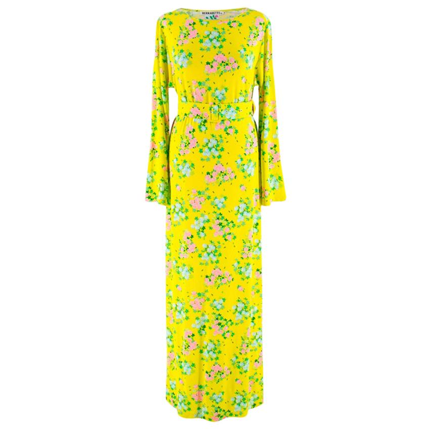 Bernadette Yellow Monica Floral Print Maxi Dress - Size US4