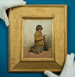A Boy and His Book by Italian Artist Bernadino Giani