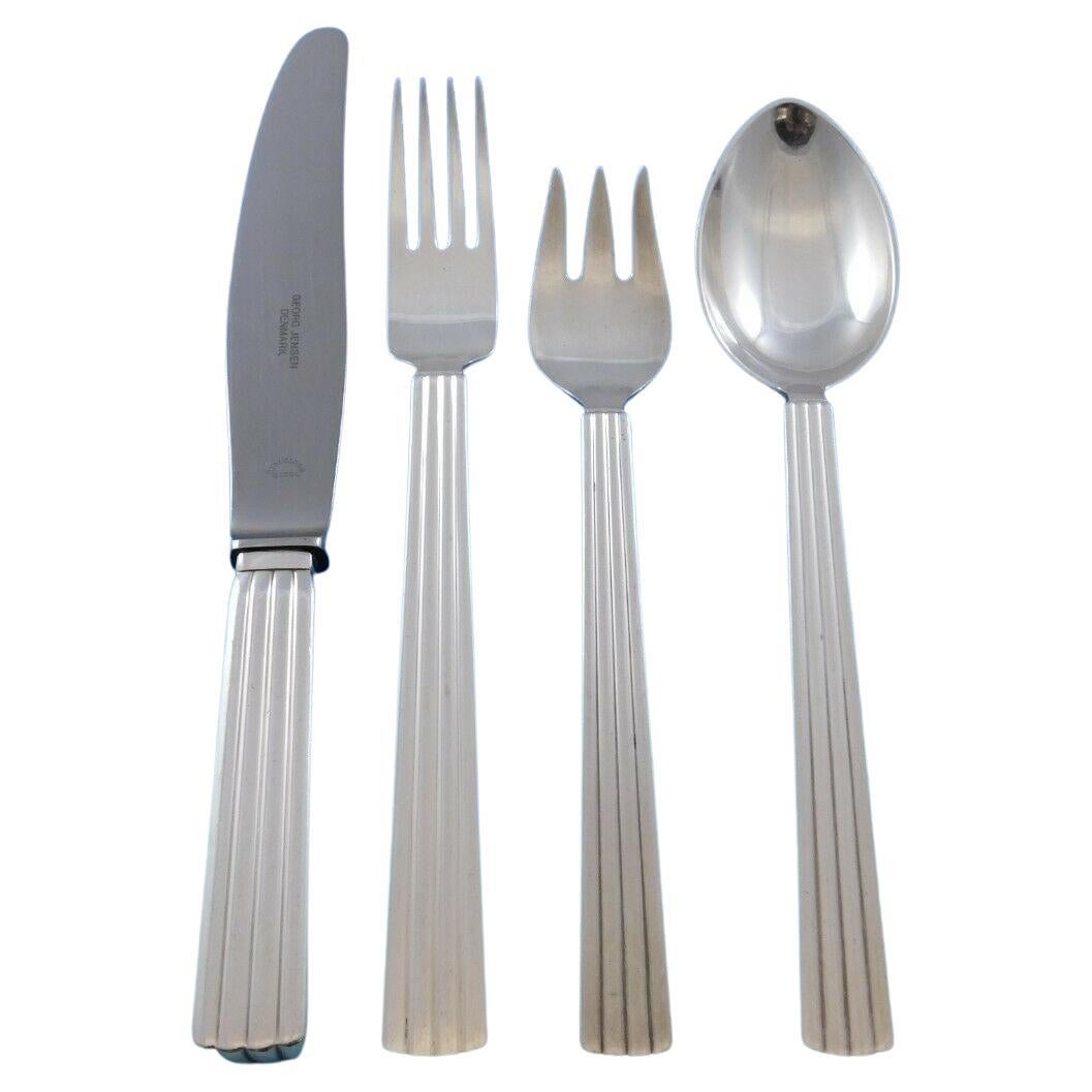 Bernadotte by Georg Jensen Silverplated Flatware Set For 12 Service 48 Pieces For Sale