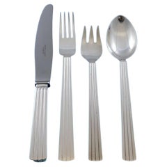 Bernadotte by Georg Jensen Silverplated Flatware Set For 12 Service 48 Pieces