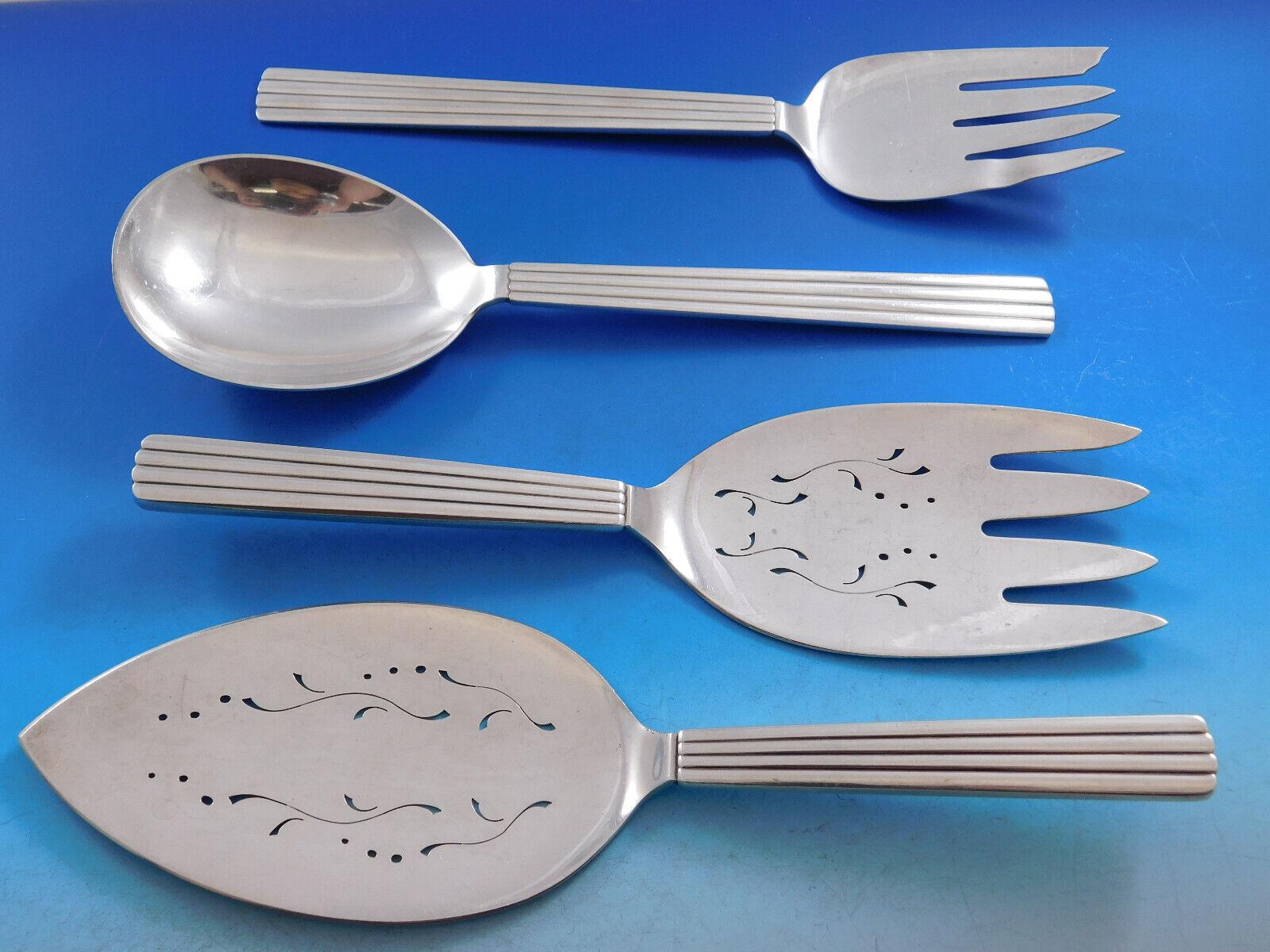 XX secolo Bernadotte by Georg Jensen Set di posate in argento sterling Servizio da pranzo 135 pezzi in vendita