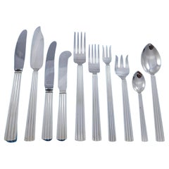 Bernadotte by Georg Jensen Sterling Silver Flatware Set Service 135 pcs Luncheon