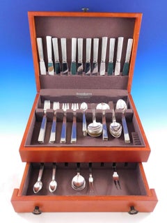 Bernadotte by Georg Jensen Sterling Silver Flatware Set Service 87 pcs Luncheon