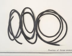 Bernar Venet Position of Three Undetermined Lines Charcoal and Collage on Paper