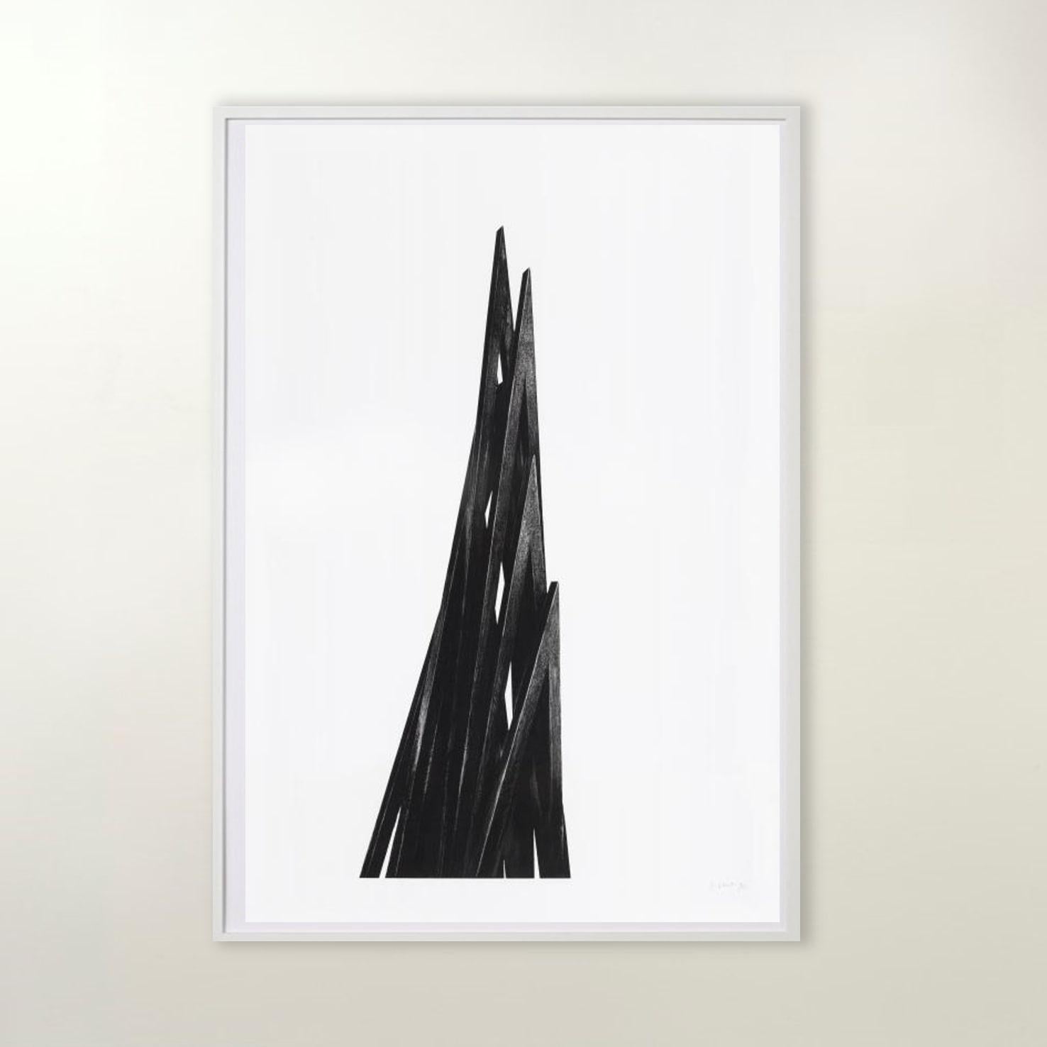 Arcs : Uneven Angles - Contemporain, 21e siècle, gravure, noir, blanc, édition - Gris Figurative Print par Bernar Venet