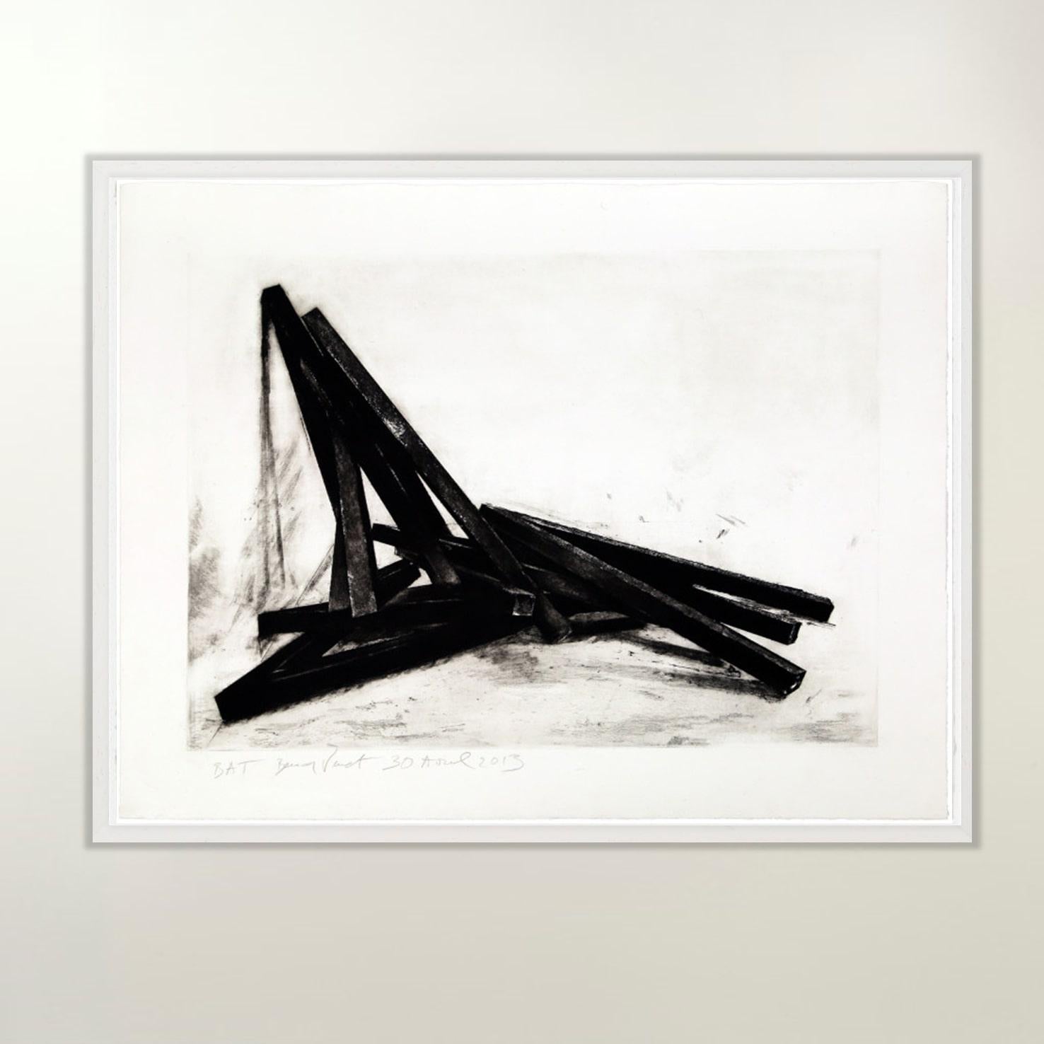 Effondrement - Contemporary, 21st Century, Etching, Black, White, Edition - Print by Bernar Venet