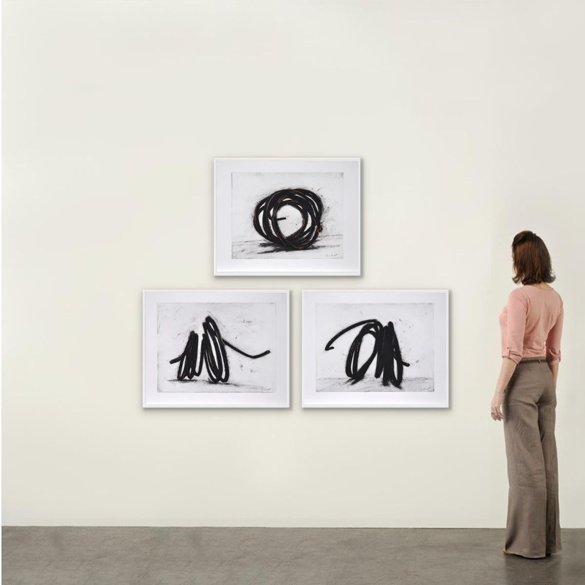 Indeterminate Line - Contemporary, 21st Century, Etching, Black, Limited Edition - Gray Figurative Print by Bernar Venet