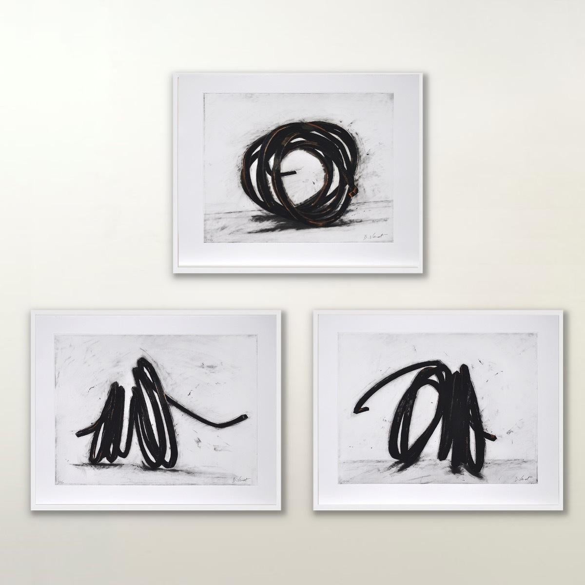 Bernar Venet Figurative Print - Indeterminate Line - Contemporary, 21st Century, Etching, Black, Limited Edition