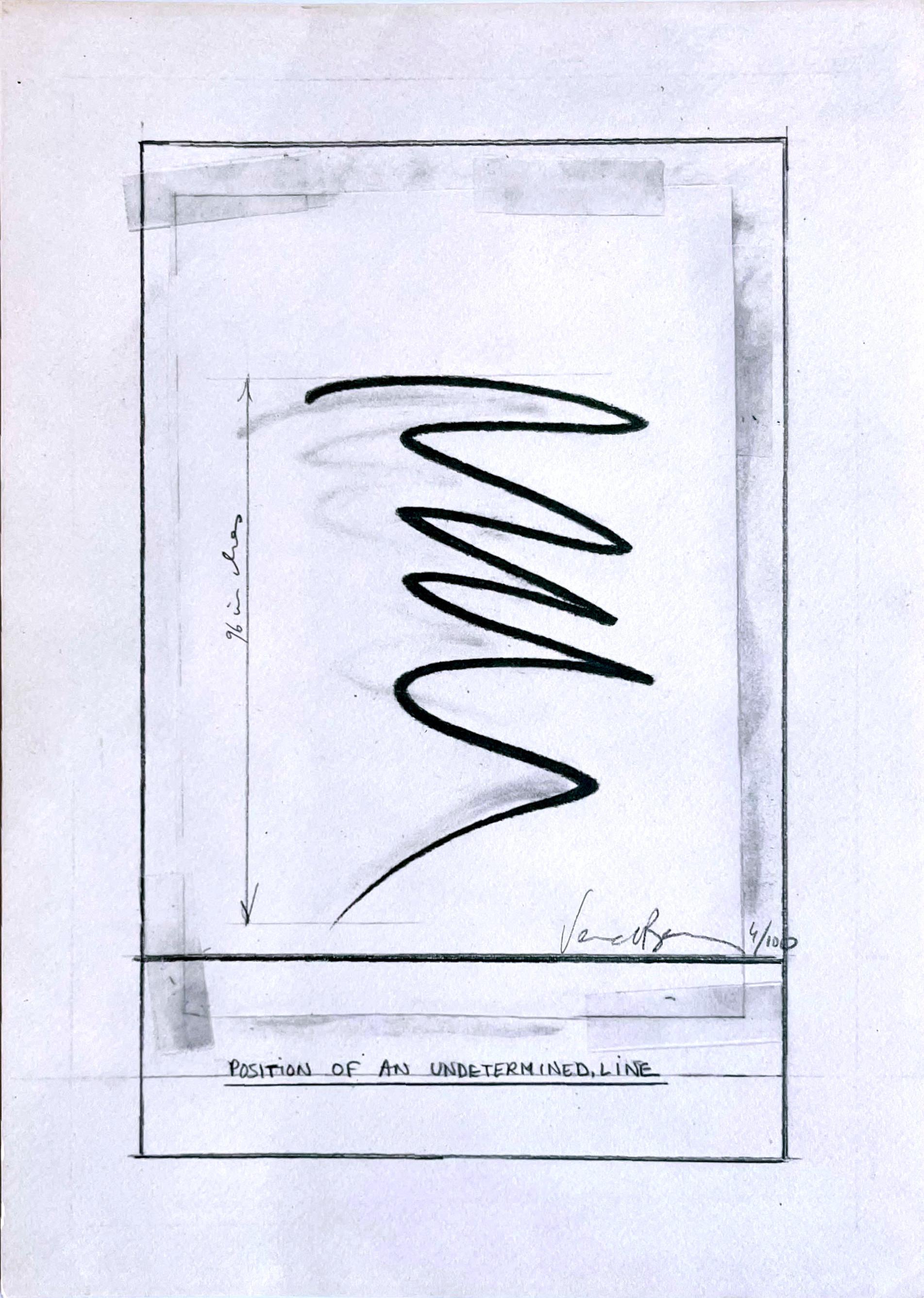 Position einer unbestimmten, unbestimmten Linie – Print von Bernar Venet