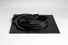 L'effondrement en placage Bernar : 10 arcs Sculpture en acier patiné noir 2016