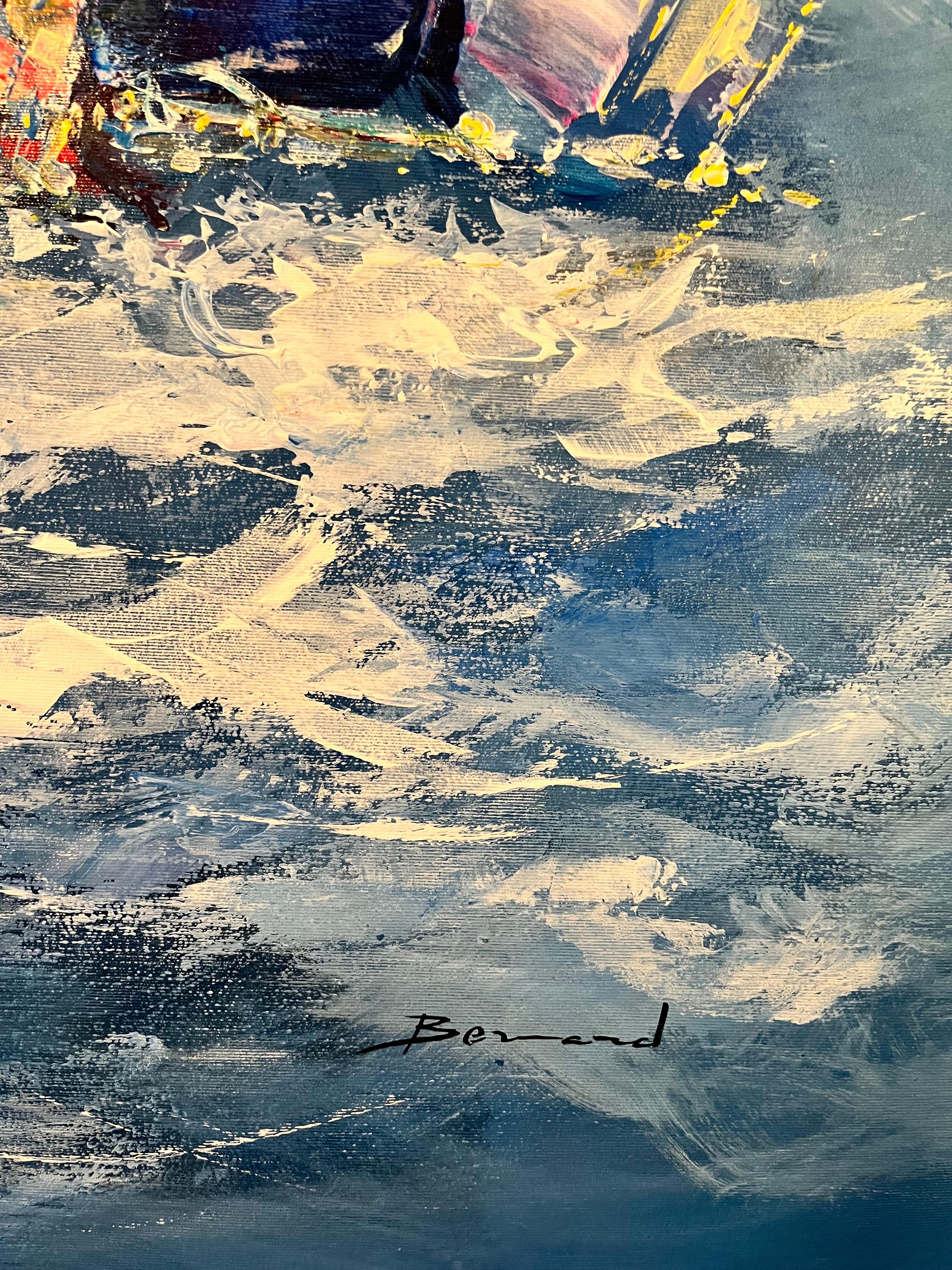 sailboat abstract painting