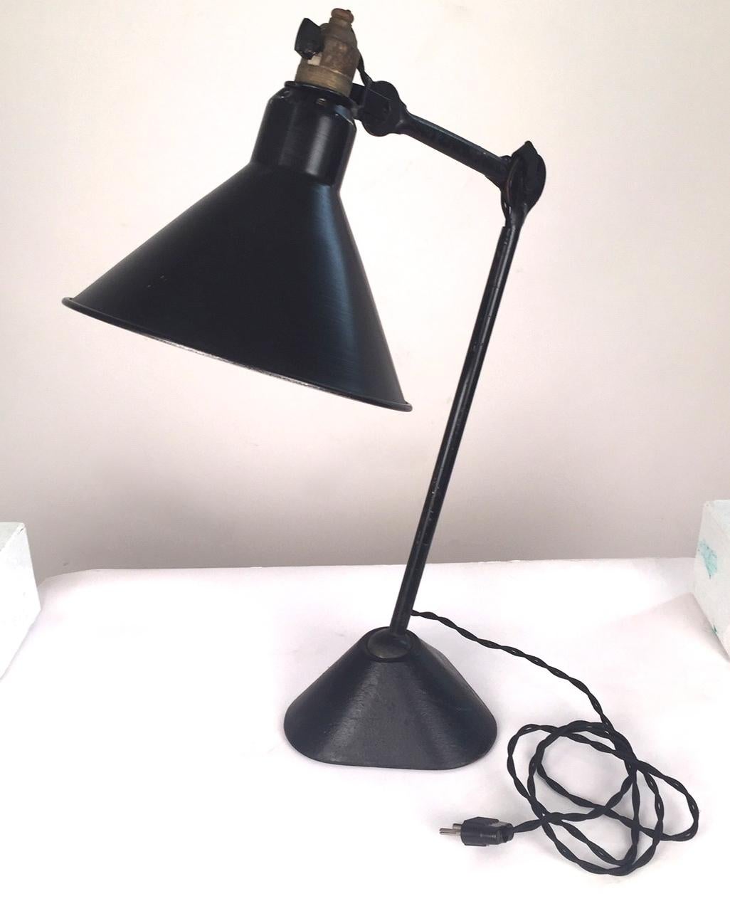 Enameled Bernard-Albin Gras Industrial Table Lamp, 1932 For Sale
