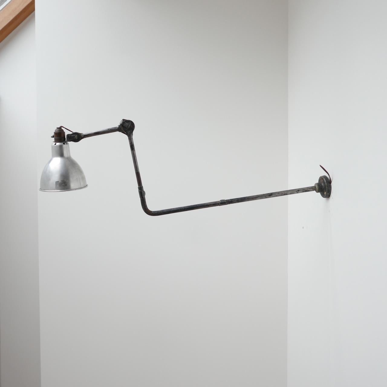Mid-20th Century Bernard-Albin Gras Model 310 Adjustable Wall Lamp For Sale