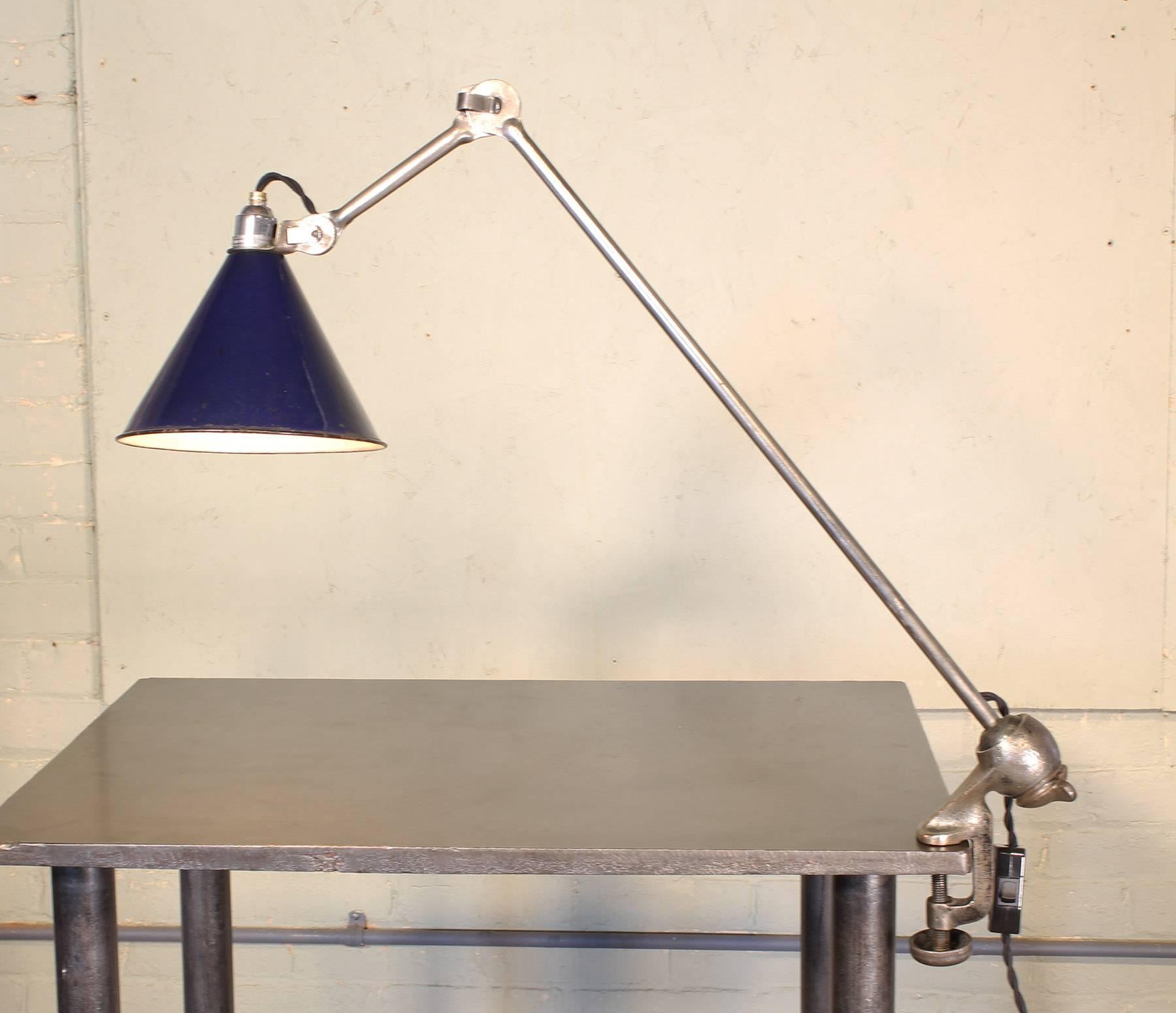 Industrial Bernard-Albin Gras No. 201 Clamp-On Drafting Task Lamp Light