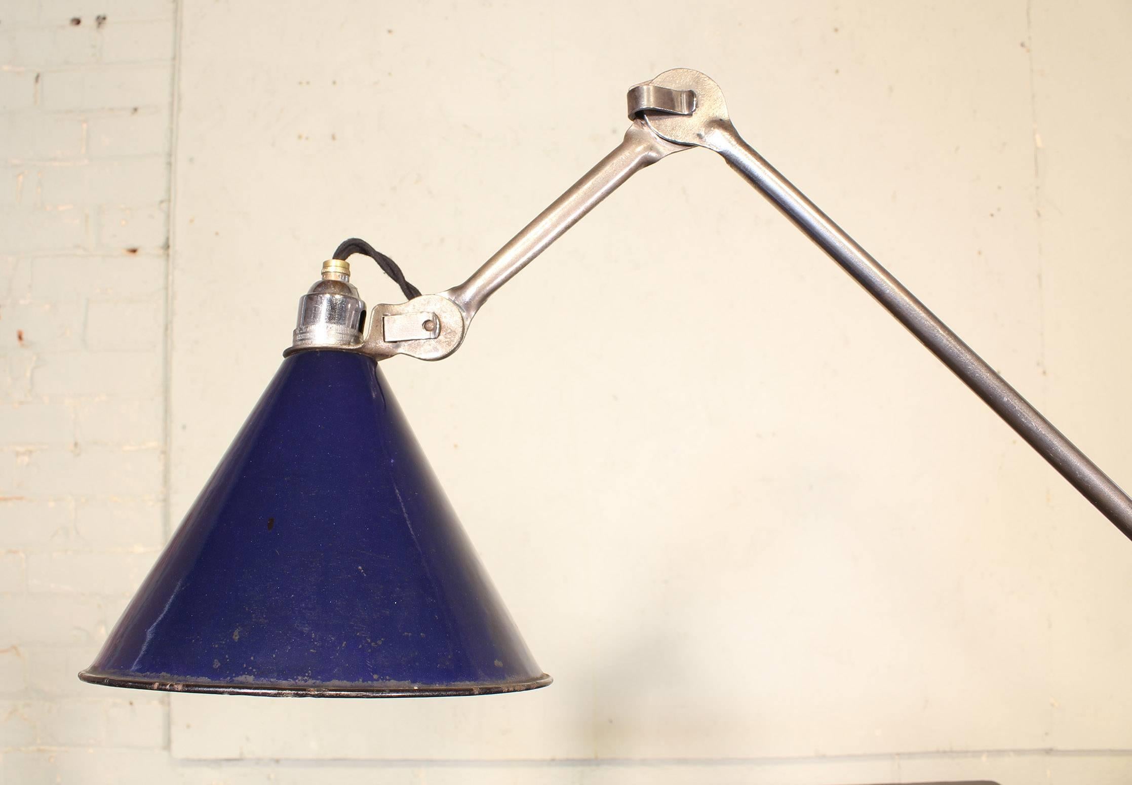 Early 20th Century Bernard-Albin Gras No. 201 Clamp-On Drafting Task Lamp Light
