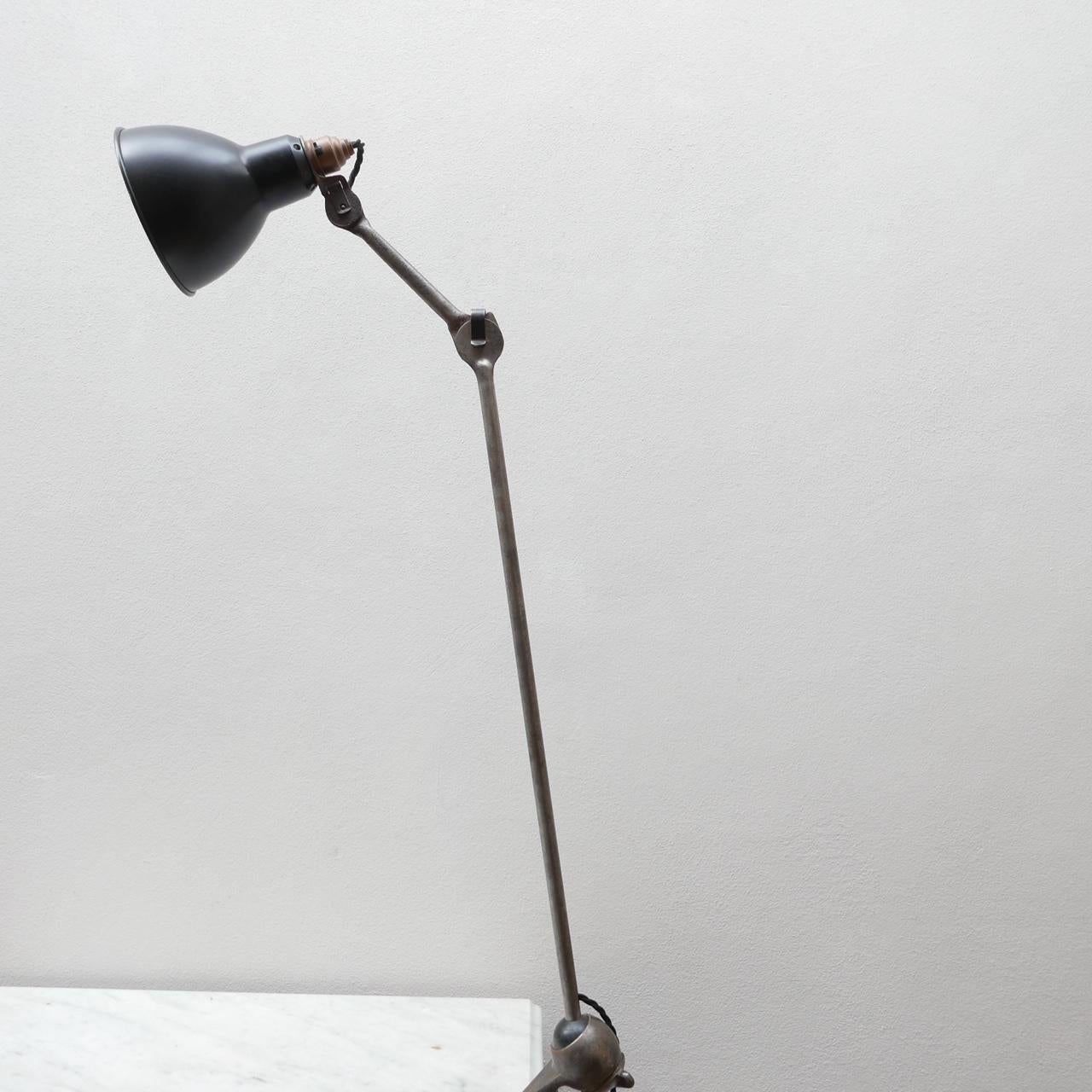 Industrial Bernard-Albin Gras Table Clamp Lamp Model 201