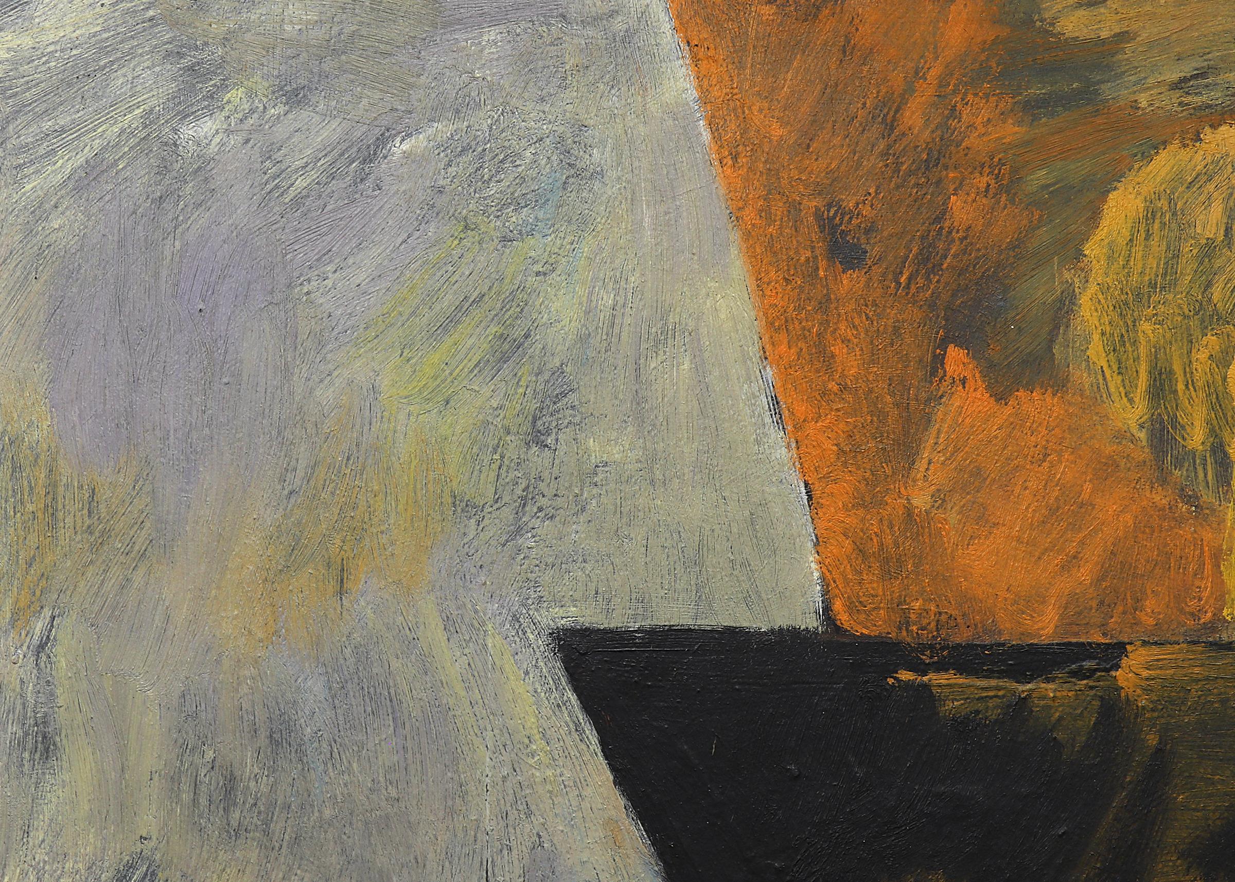 Signal, orange/noir, peinture à l'huile géométrique abstraite des années 1960, Broadmoor Academy en vente 4