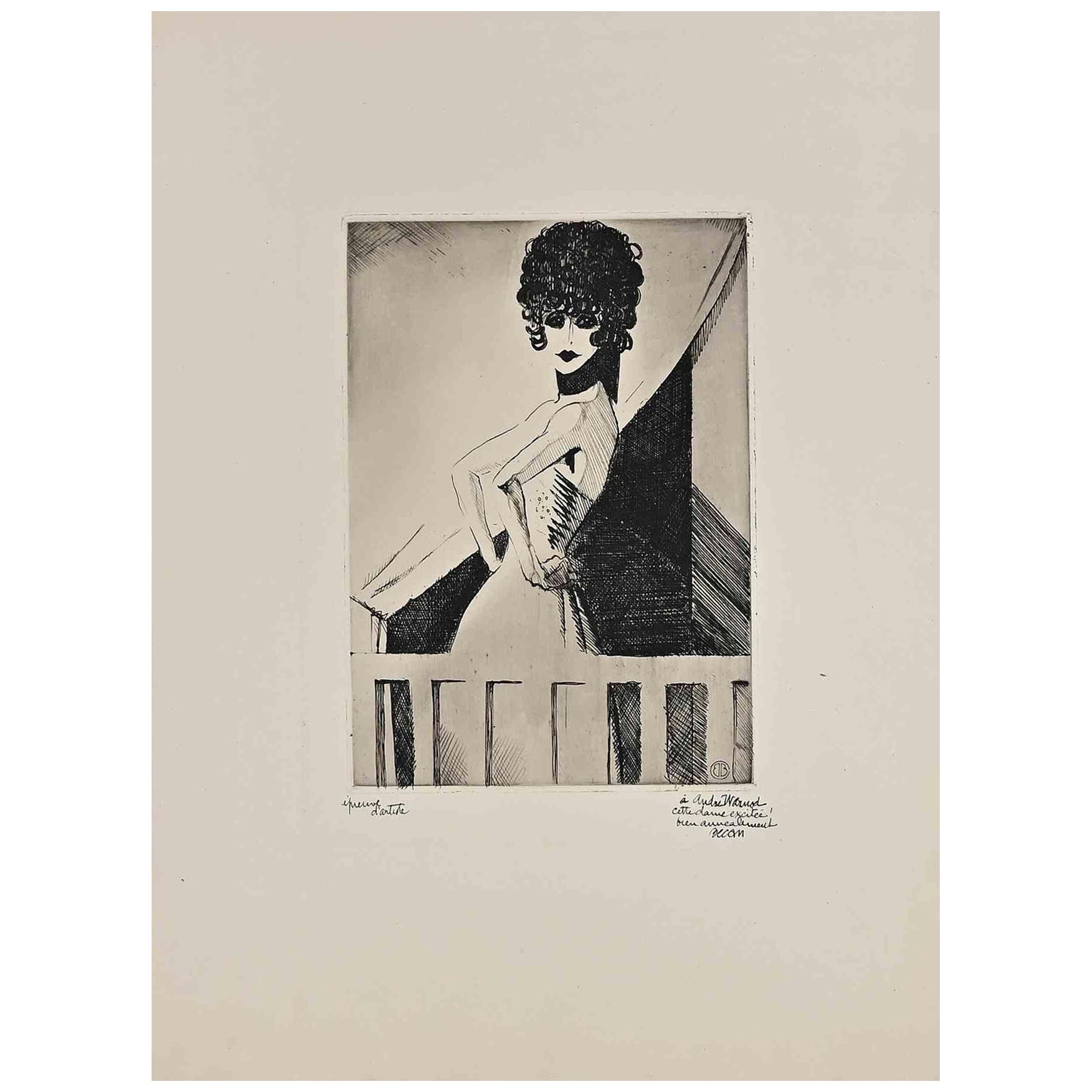 Frau - Radierung von Bernard Bécan - 1925