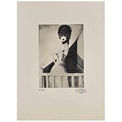 Frau - Radierung von Bernard Bécan - 1925