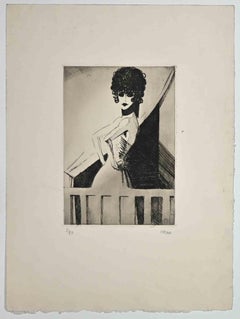 Woman - Original Etching by Bernard Bécan - 1925