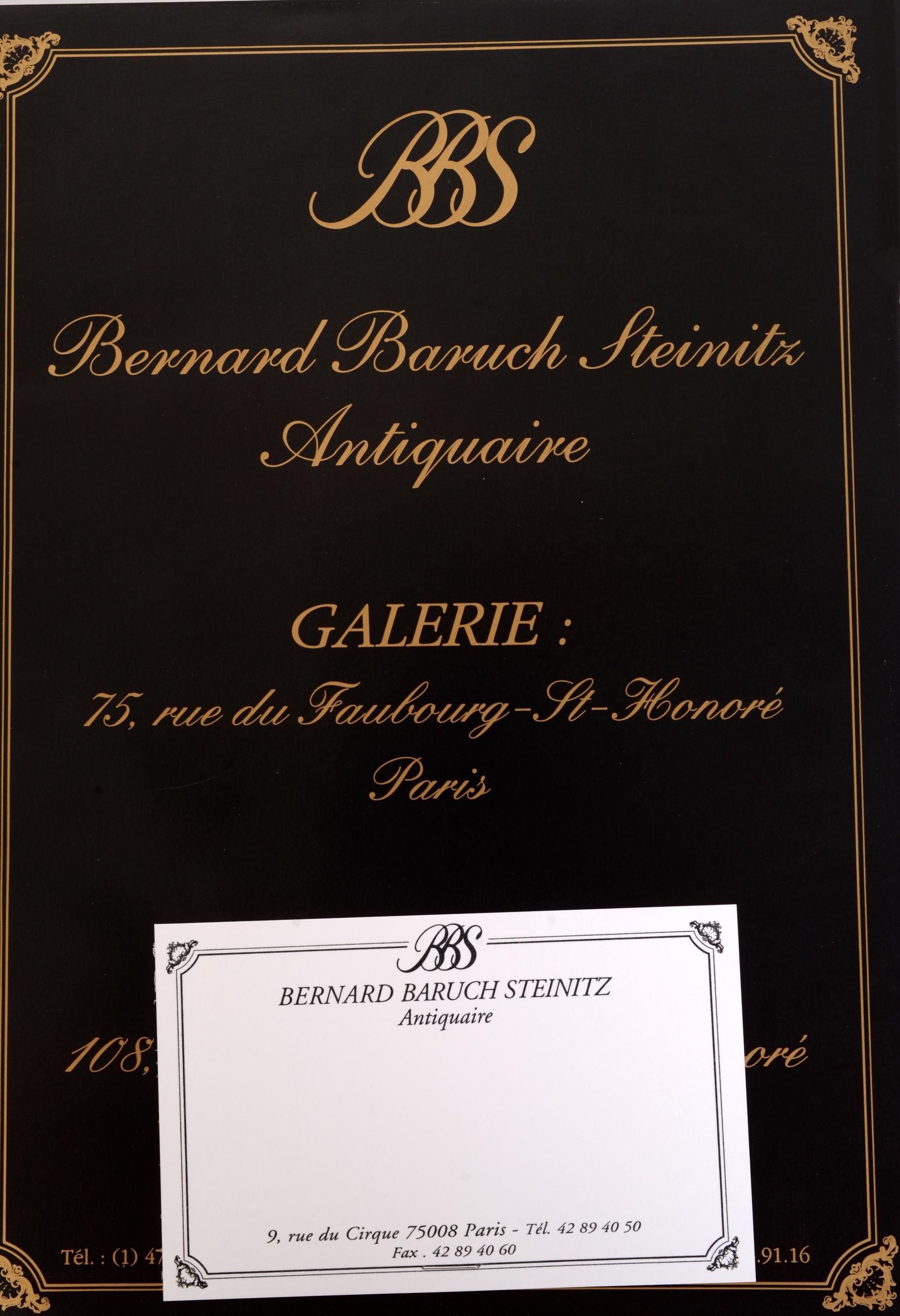 Bernard & Benjamin Steinitz - Antiquaires a Paris, Catalogue. 1st Ed softcover. A handsome catalogue of fine antiques and art by one of the world's leading dealers, Bernard Steinitz (1933-2012.) The catalogue discusses and is illustrated with color