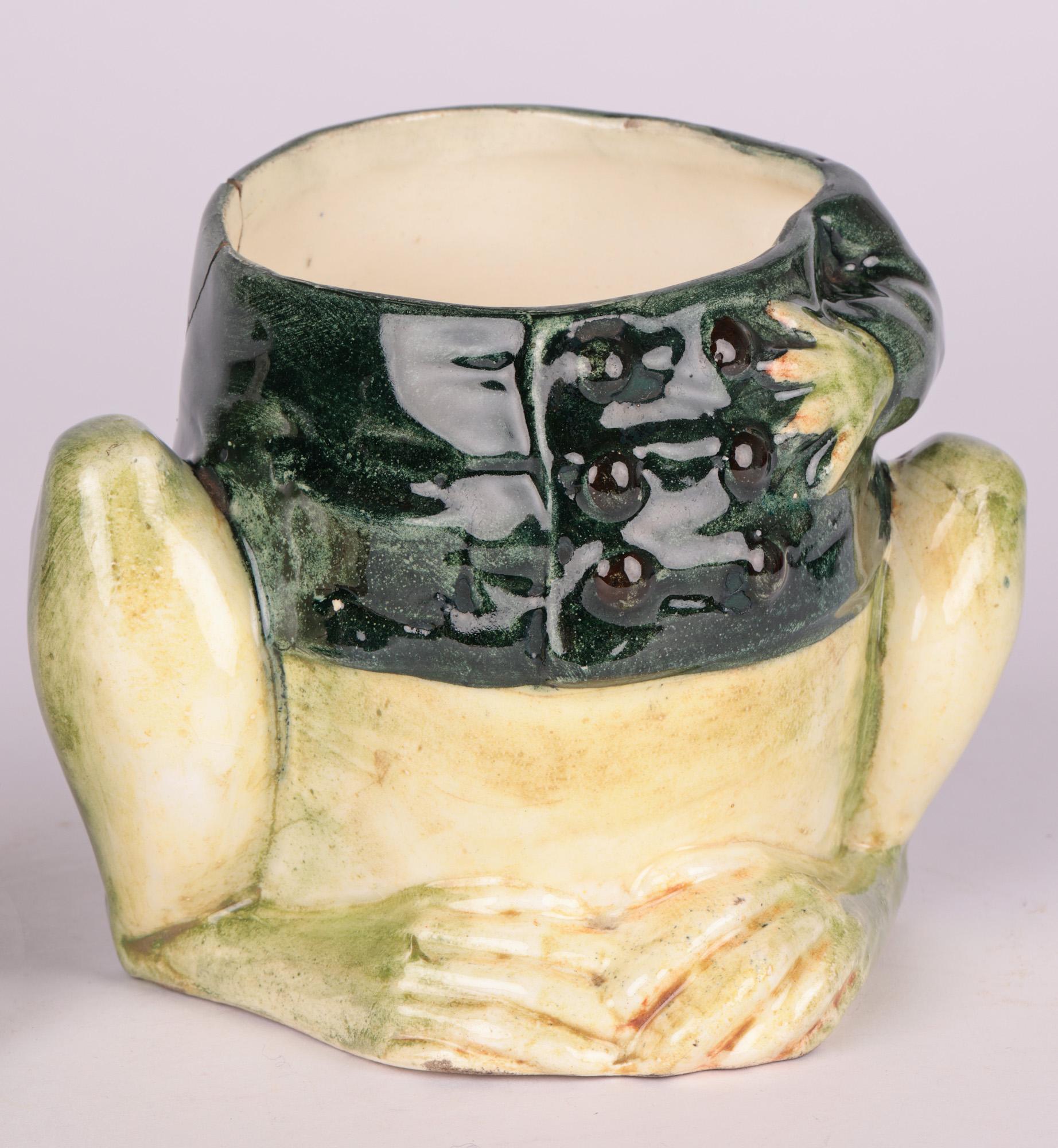 Bernard Bloch Austrian Majolica Frog Tobacco Jar  6