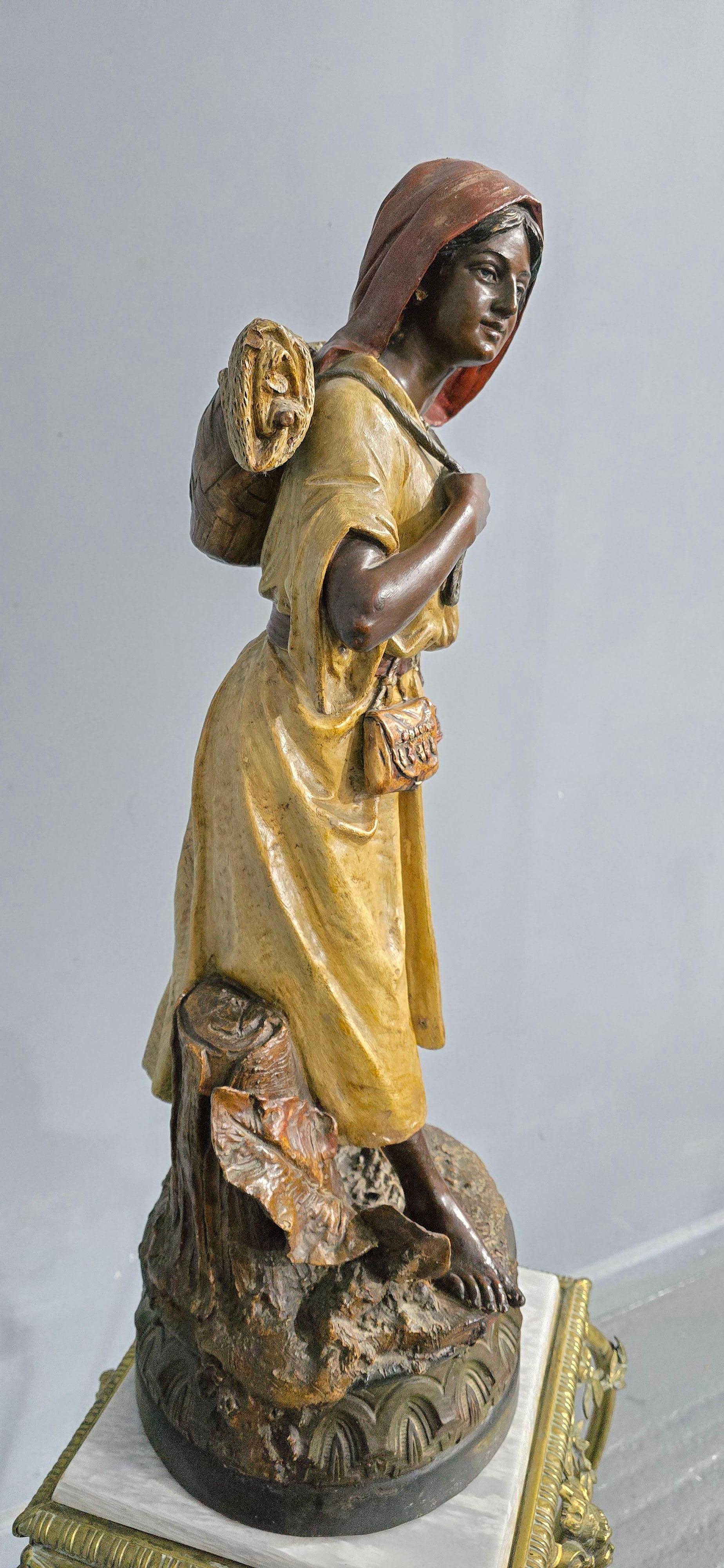Bernard Bloch Ragazza Fisher in terracotta In condizioni buone in vendita a Swadlincote, GB