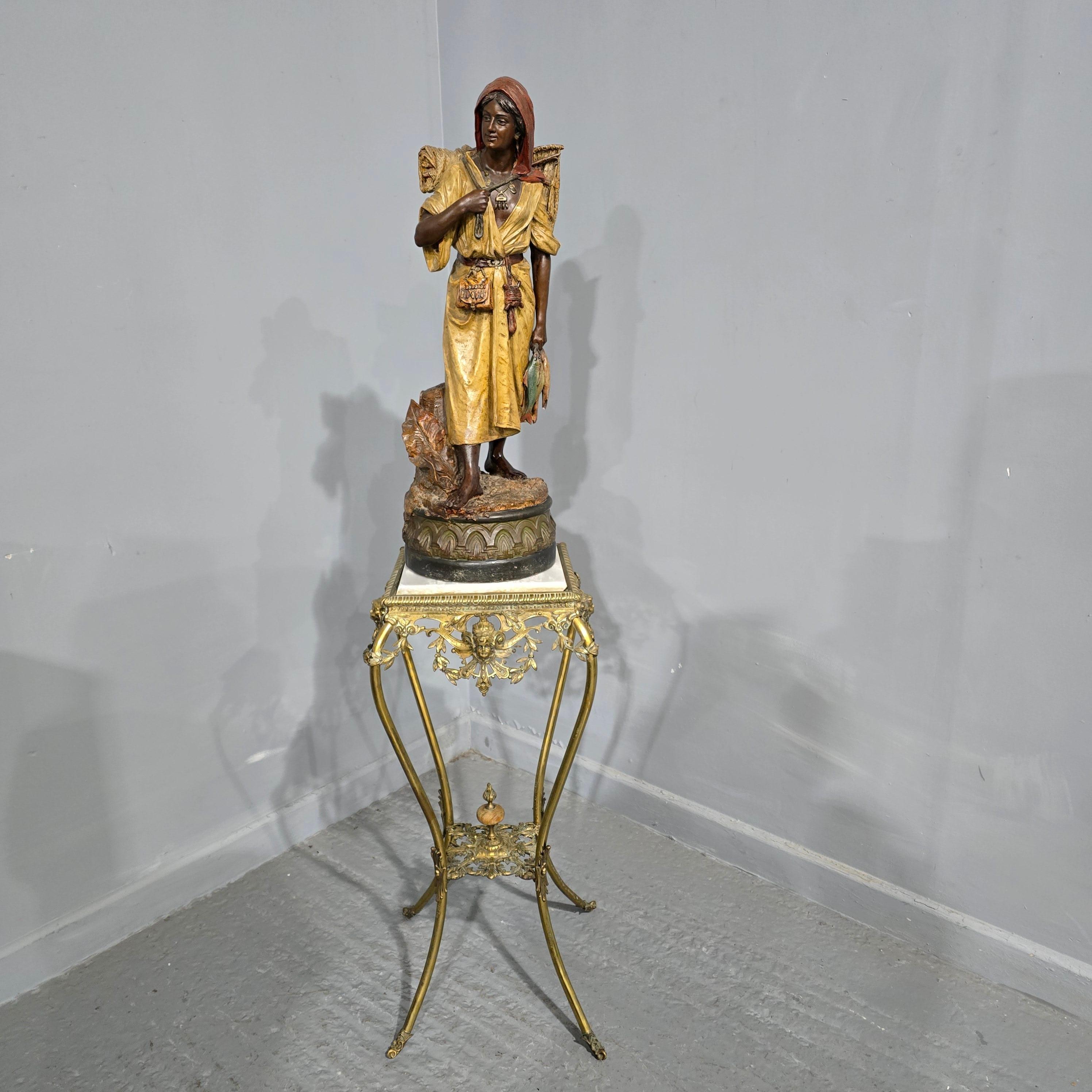 Bernard Bloch Ragazza Fisher in terracotta in vendita 2