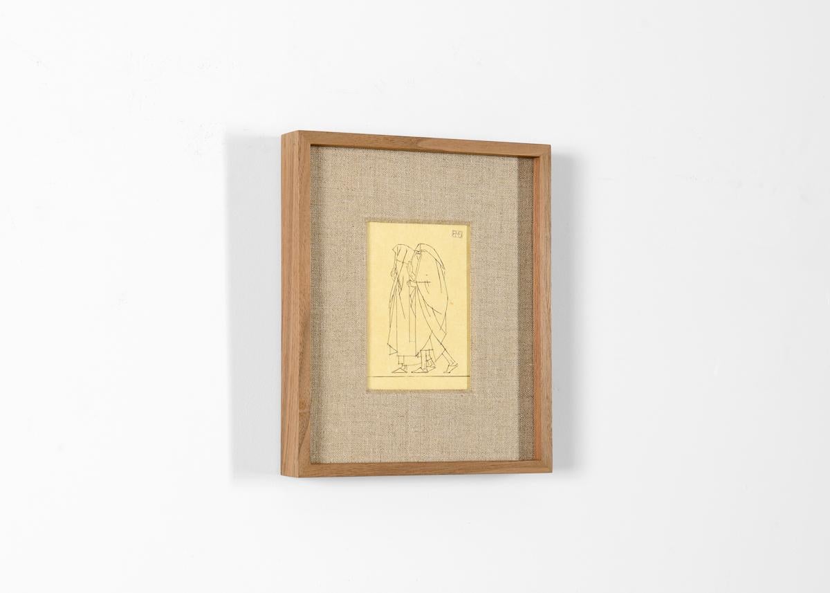 Art Deco Bernard Boutet de Monvel, Framed Drawing Made Crossing Sarhara, France, c. 1922 For Sale
