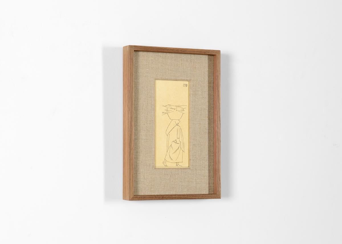 Art Deco Bernard Boutet de Monvel, Framed Drawing Made Crossing Sarhara, France, c. 1922 For Sale