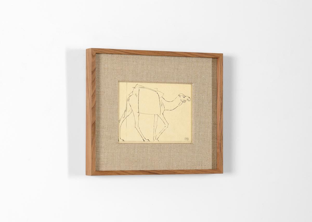 Art Déco Bernard Boutet de Monvel, Disegno incorniciato realizzato attraversando Sarhara, Francia, C.C. 1922 in vendita