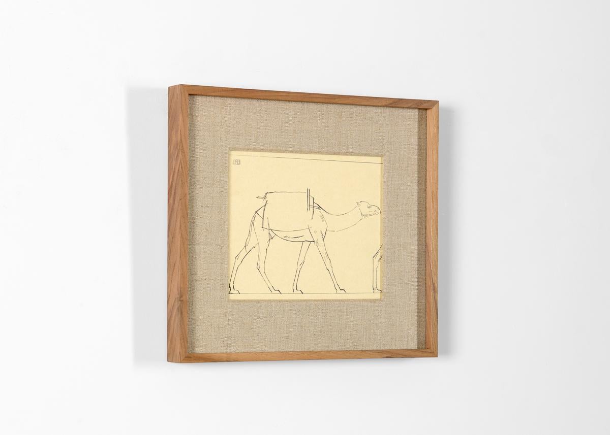 Art Deco Bernard Boutet de Monvel, Framed Drawing Made Crossing Sarhara, France, c. 1922 For Sale