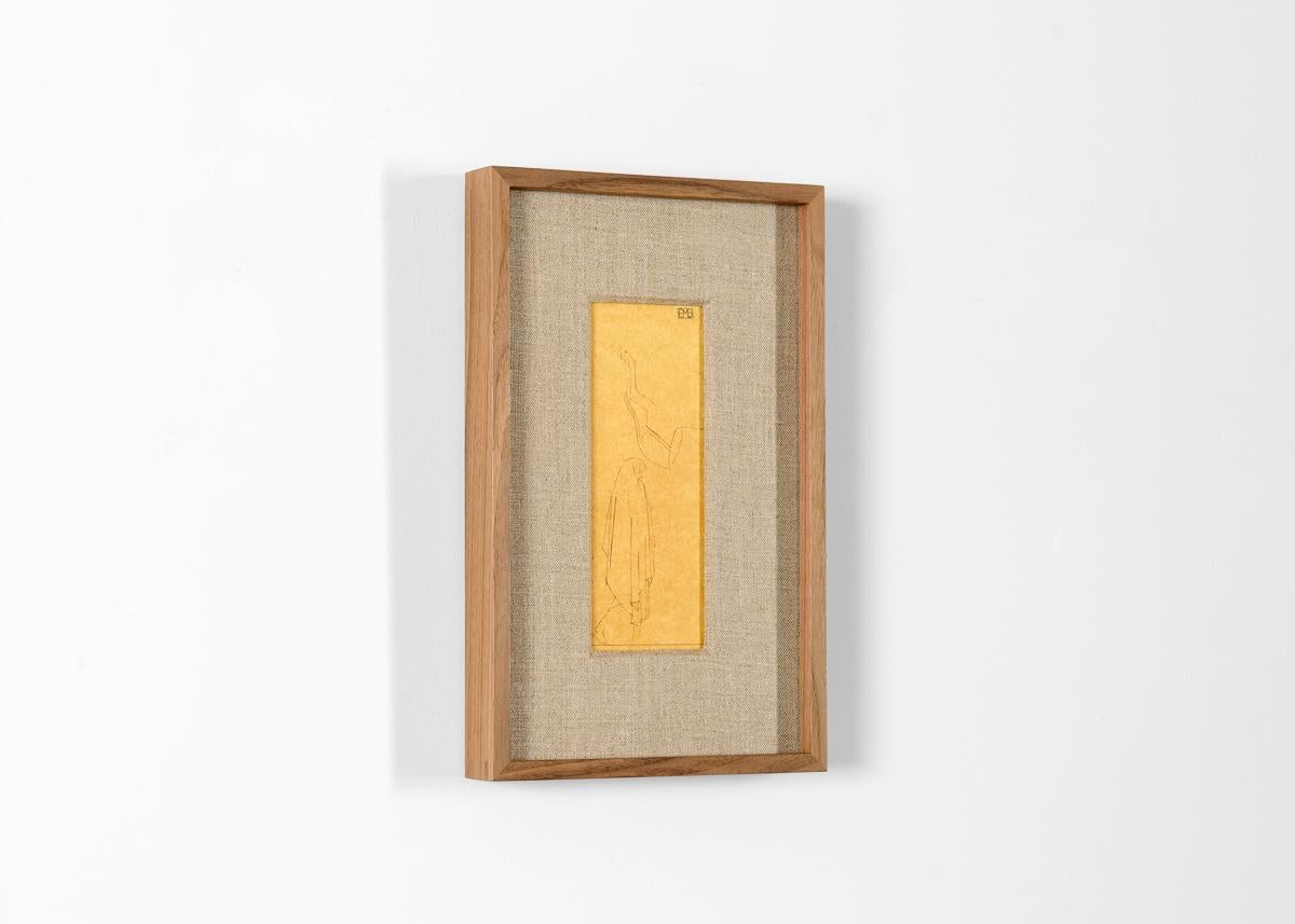 Art Deco Bernard Boutet de Monvel, Framed Drawing Made Crossing Sarhara, France, c. 1922 For Sale