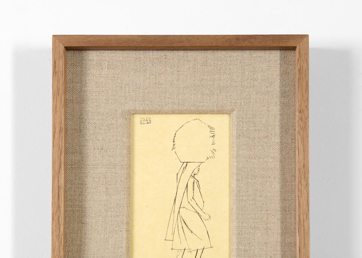 Art Deco Bernard Boutet de Monvel, Framed Drawing Made Crossing Sarhara, France, c. 1922 For Sale