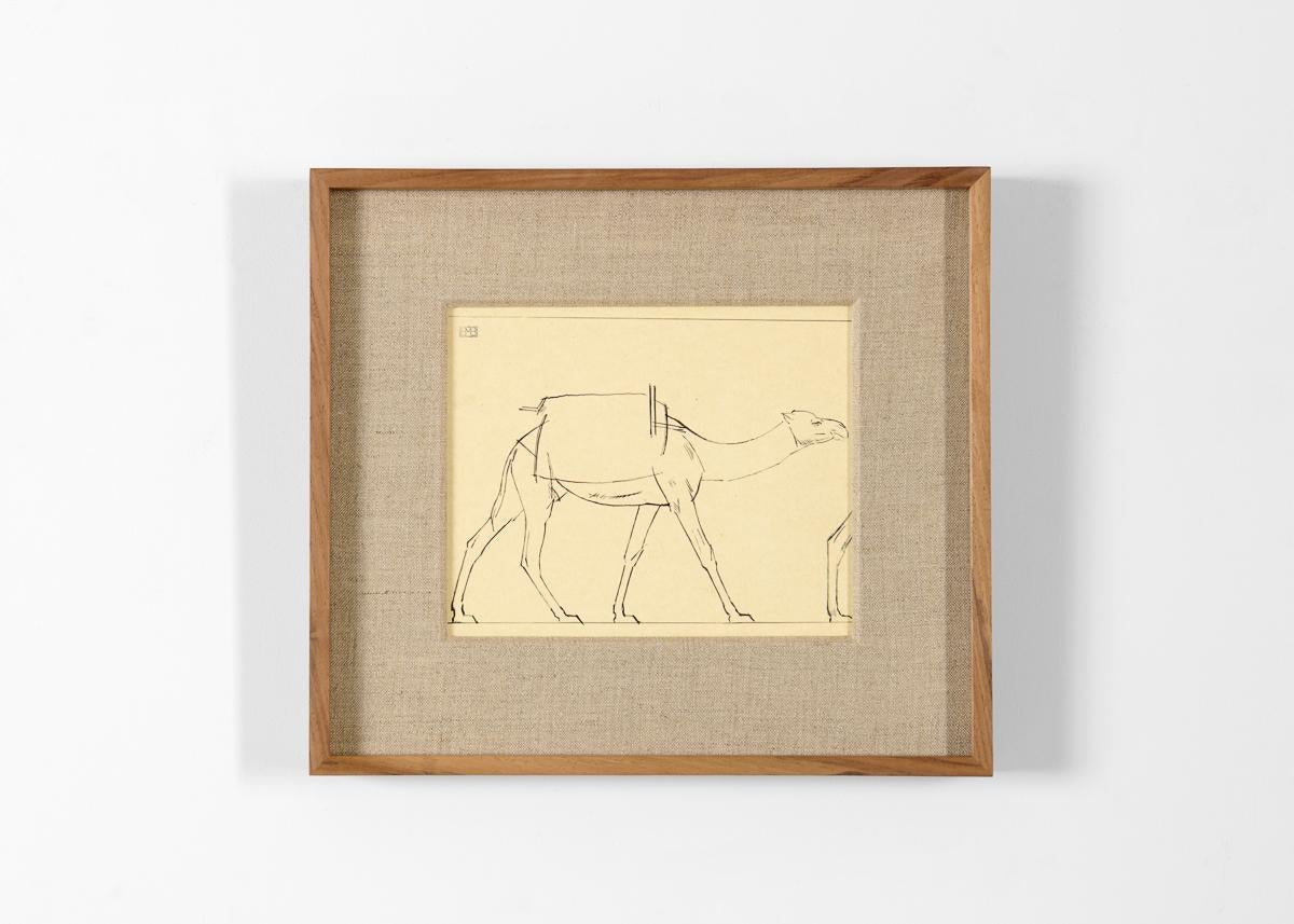 French Bernard Boutet de Monvel, Framed Drawing Made Crossing Sarhara, France, c. 1922 For Sale