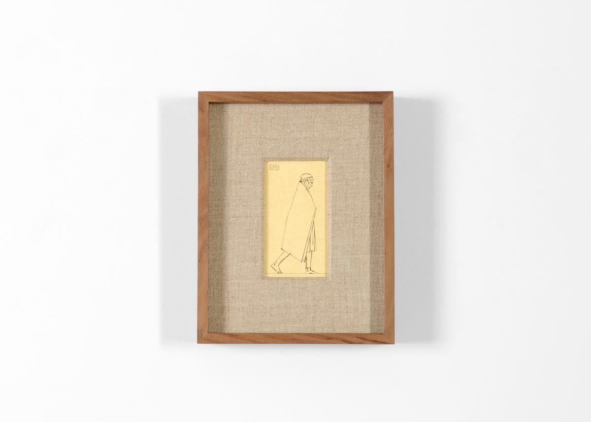 French Bernard Boutet de Monvel, Framed Drawing Made Crossing Sarhara, France, c. 1922 For Sale