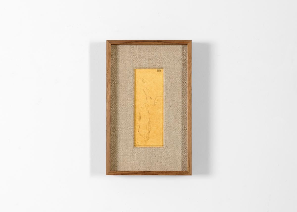 French Bernard Boutet de Monvel, Framed Drawing Made Crossing Sarhara, France, c. 1922 For Sale