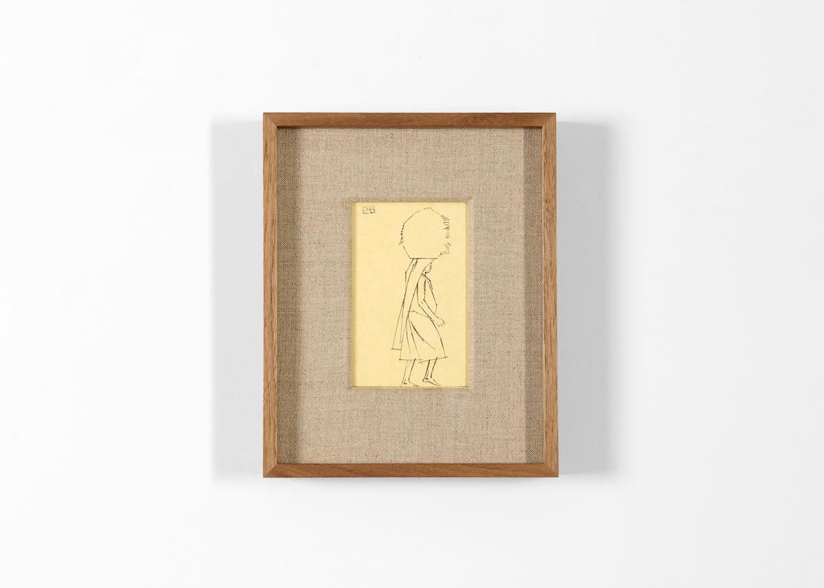 French Bernard Boutet de Monvel, Framed Drawing Made Crossing Sarhara, France, c. 1922 For Sale