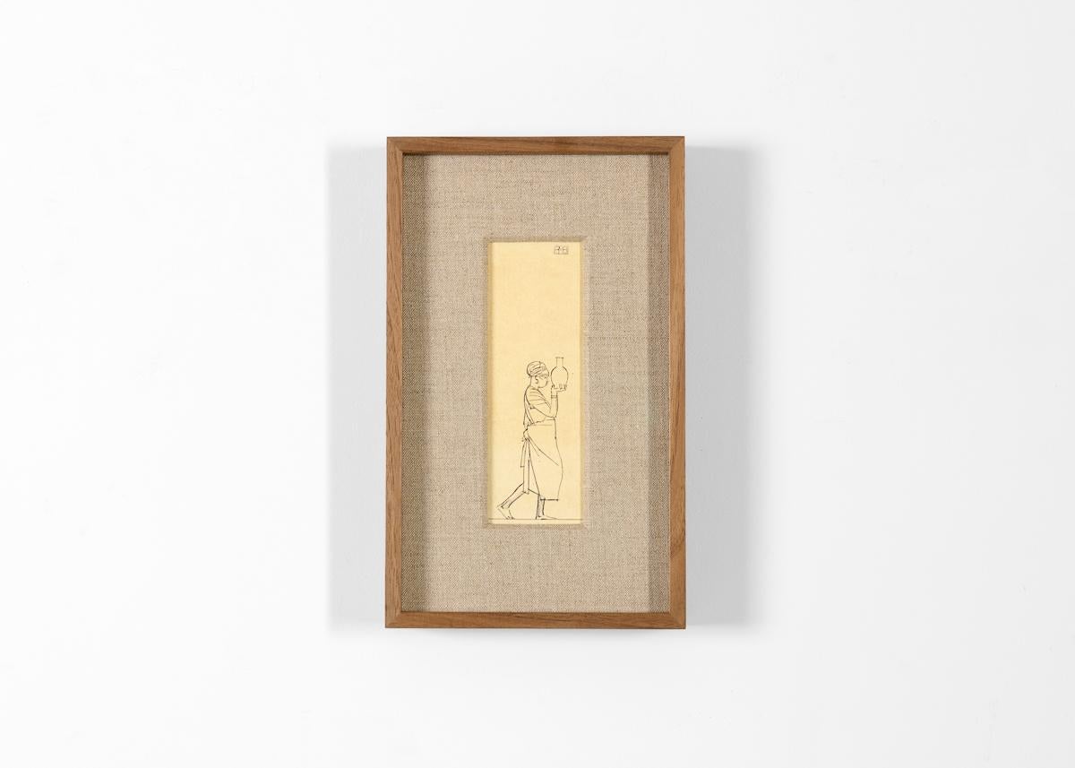 Bernard Boutet de Monvel, Framed Drawing Made Crossing Sarhara, France, c. 1922 In Good Condition For Sale In New York, NY