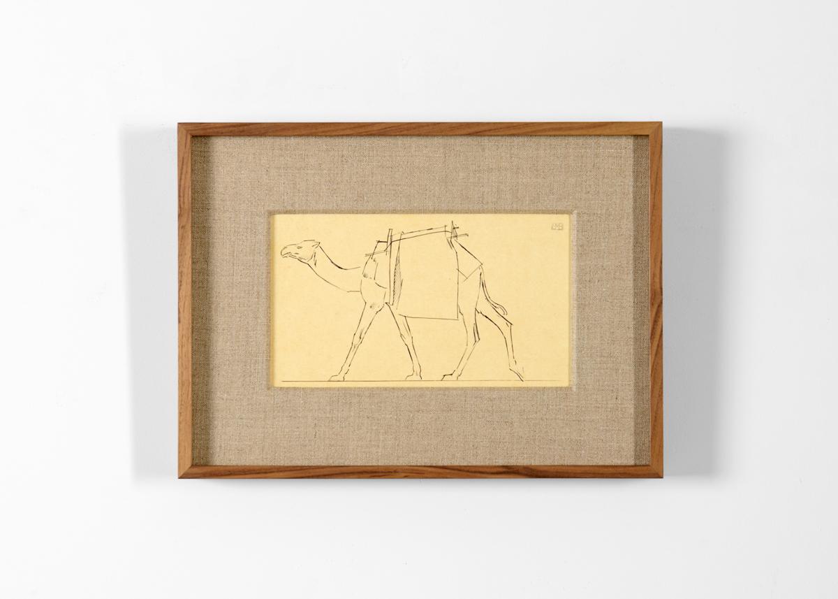 Bernard Boutet de Monvel, Framed Drawing Made Crossing Sarhara, France, c. 1922 In Good Condition For Sale In New York, NY