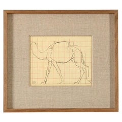Bernard Boutet de Monvel, dessin encadré réalisé lors de la traversée de Sarhara, France, c.C. 1922