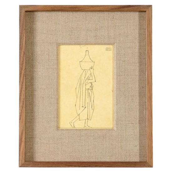 Bernard Boutet de Monvel, dessin encadré réalisé lors de la traversée de Sarhara, France, c.C. 1922