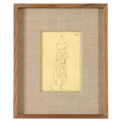 Bernard Boutet de Monvel, dessin encadré réalisé lors de la traversée de Sarhara, France, c.C. 1922