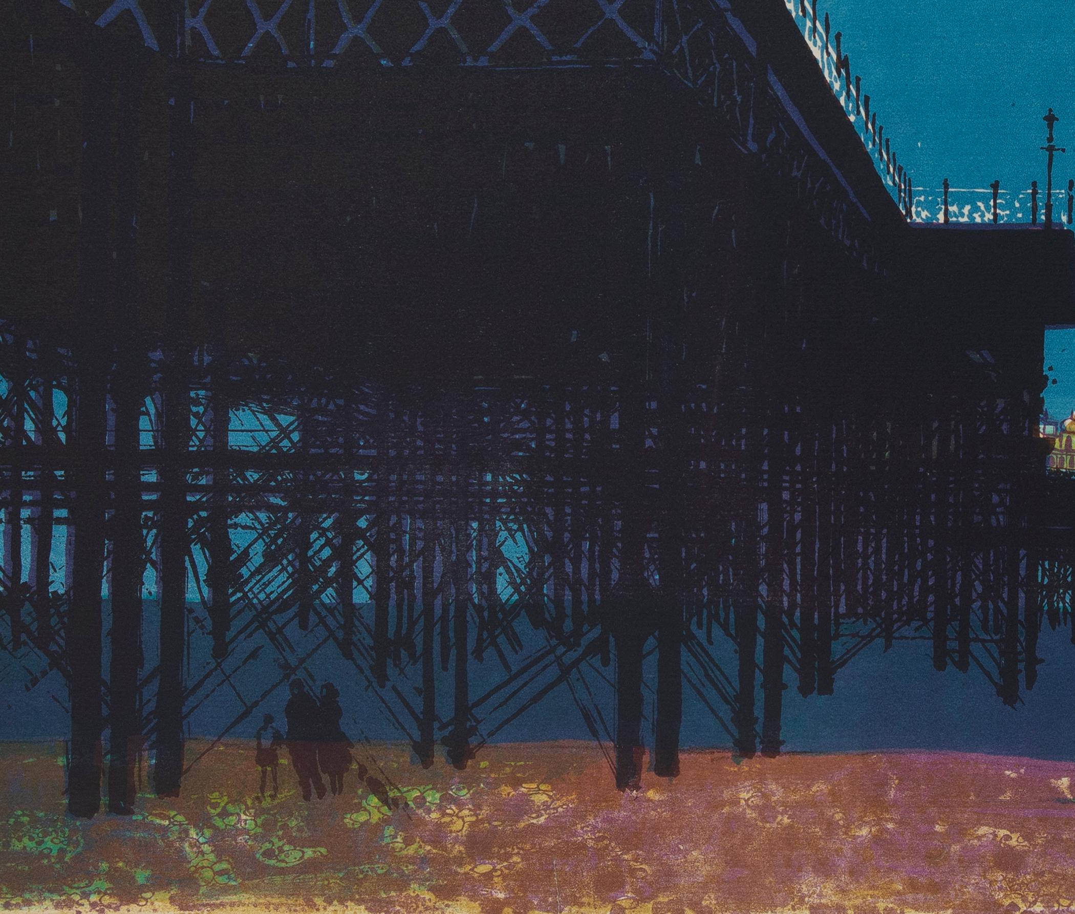 ’Palace Pier’ Brighton
By Bernard Brett
Medium - Lithograph
Edition - Studio proof
Signed - No
Published by - Curwen Press
Size - 615mm x 435mm
Date - C1975
Condition - Reasonable. 8 out of 10. Some small repaired tears to edge. Not affecting