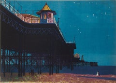 Palace Pier, Brighton. Lithograph by Bernard Brett. circa 1975