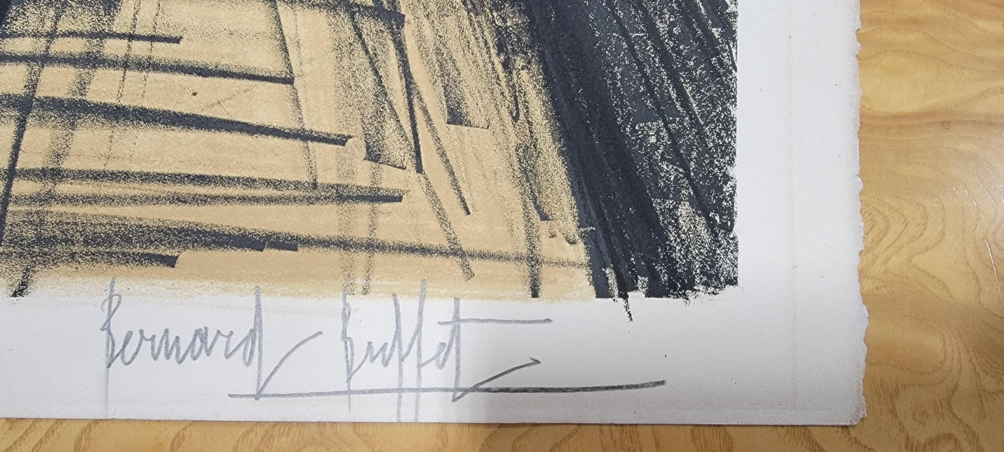 Français Bernard Buffet - Lithographie d'église signée au crayon en vente