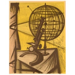 Bernard Buffet, 1928-1999, Litografia a colori, Titolo: Le micrscope, datato 1968