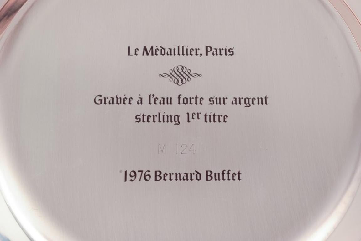 Sterling Silver Bernard Buffet (1928-1999), French artist. Year plate in sterling silver. 1976.  For Sale