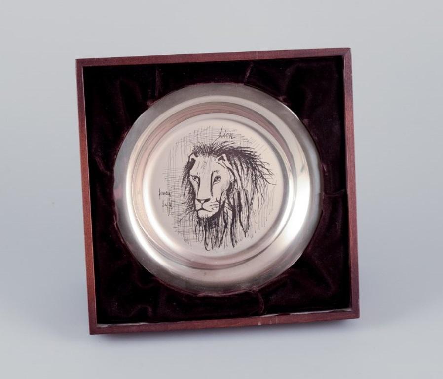 Bernard Buffet (1928-1999), French artist. Year plate in sterling silver. 1976.  For Sale 2