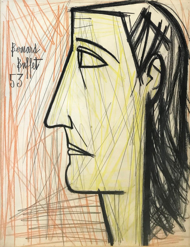 Bernard Buffet - PROFIL DE FEMME For Sale at 1stdibs